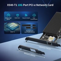 NICGIGA 10Gb Ethernet Hálózati Kártya Intel X540-T1 Vezérlővel, PCI-e 10Gbps Adapter RJ45 Porttal Windows/Linux Támogatással 4