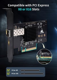 NICGIGA 10Gb SFP PCI-e Hálózati Kártya Intel 82599 Vezérlővel, 10Gbps Ethernet Adapter, Windows/Linux/VMware Kompatibilis 3