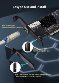 NICGIGA 10Gb SFP PCI-e Hálózati Kártya Intel 82599 Vezérlővel, 10Gbps Ethernet Adapter, Windows/Linux/VMware Kompatibilis 5
