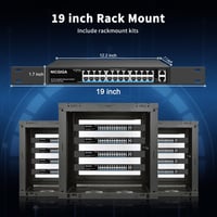NICGIGA 24 Portos Gigabit PoE+ Switch 300W Teljesítménnyel, 2 Uplink Porttal, Fém Ház, VLAN Mód, Plug and Play Hálózati Elosztó 6