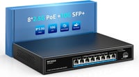 NICGIGA 8 Portos 2.5G PoE Switch 120W Teljesítménnyel, 10G SFP+ Uplink, WiFi6 AP és 4K Kamera Támogatással 1