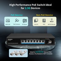 NICGIGA 8 Portos 2.5G PoE Switch 120W Teljesítménnyel, 10G SFP+ Uplink, WiFi6 AP és 4K Kamera Támogatással 3