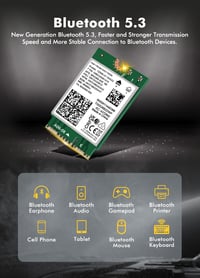 NICGIGA AX211 NGW WiFi 6E bezdrôtová karta CNVio2 Bluetooth 5.3 Tri-Band 5400Mbps pre notebooky s procesorom 12./13. generácie, Windows 10/11, Linux 3