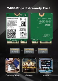 NICGIGA AX211 NGW WiFi 6E bezdrôtová karta CNVio2 Bluetooth 5.3 Tri-Band 5400Mbps pre notebooky s procesorom 12./13. generácie, Windows 10/11, Linux 5