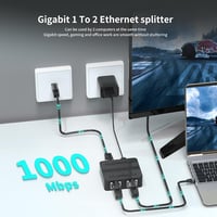 NICGIGA Gigabit RJ45 Ethernet Splitter 1 az 2-höz USB-C Tápellátás 4