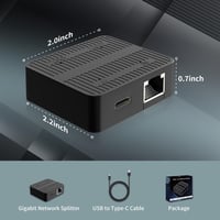 NICGIGA Gigabit RJ45 Ethernet Splitter 1 az 2-höz USB-C Tápellátás 5