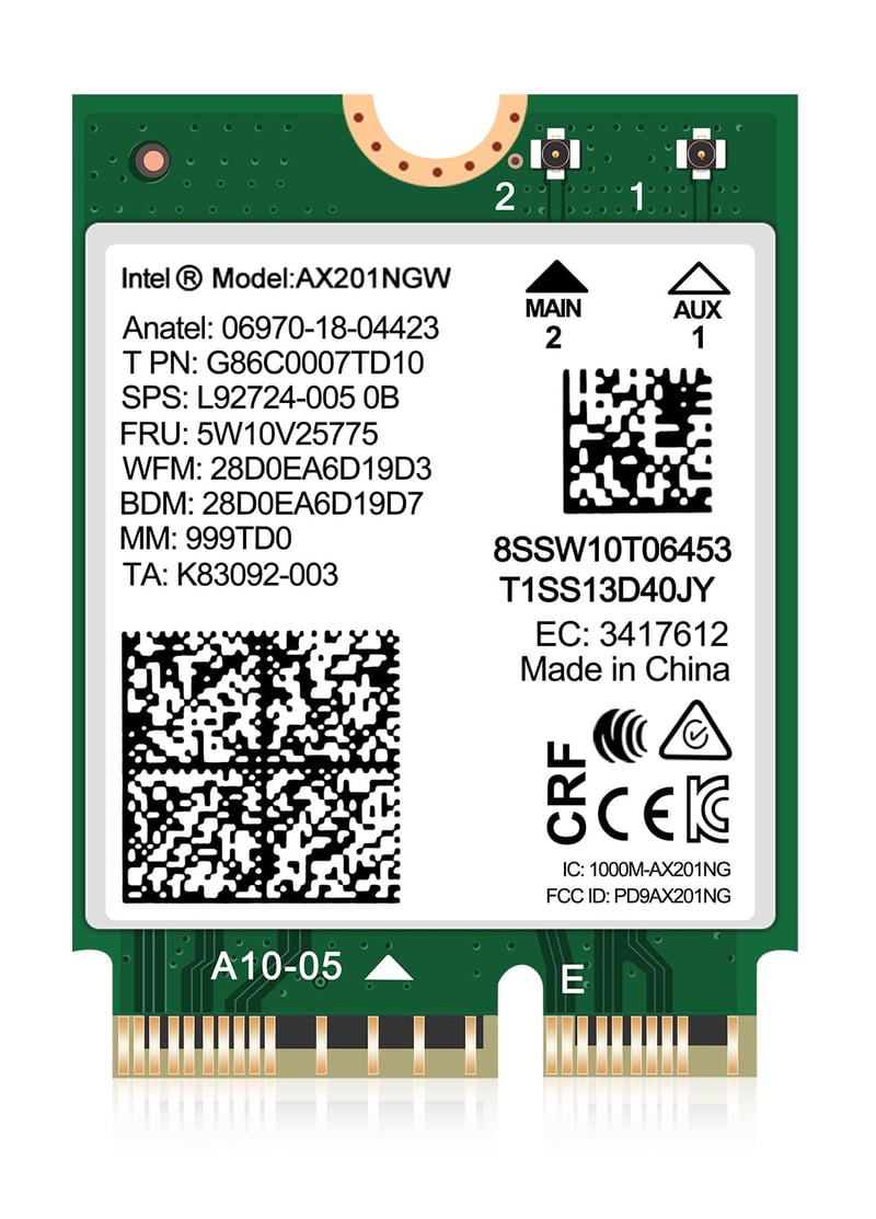 Bezdrôtová karta NICGIGA Intel AX201 WiFi 6 – Bluetooth 5.2, 2400 Mb/s
