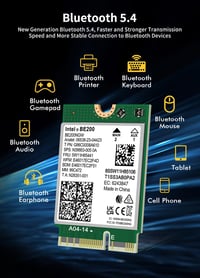NICGIGA Intel BE200 WiFi 7 Vezeték Nélküli Kártya, Bluetooth 5.4, 5800Mbps M.2/NGFF, Windows 10/11 Kompatibilis, AMD Nem Támogatott 4