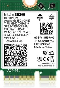 NICGIGA Intel BE200 WiFi 7 Vezeték Nélküli Kártya, Bluetooth 5.4, 5800Mbps M.2/NGFF, Windows 10/11 Kompatibilis, AMD Nem Támogatott 1
