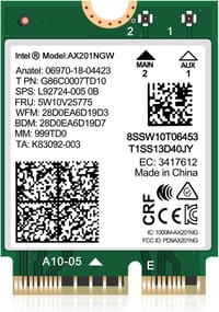 NICGIGA WiFi 6 Intel AX201 Wireless Card 2400Mbps Bluetooth 5.2 1