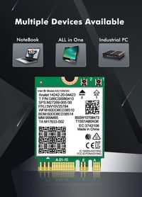 NICGIGA WiFi 6E Intel AX210 Wireless Card Bluetooth 5.2 5400Mbps M.2 Adapter 5