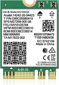NICGIGA WiFi 6E Intel AX210 Wireless Card Bluetooth 5.2 5400Mbps M.2 Adapter 1