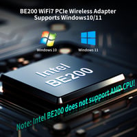 NICGIGA WiFi 7 PCIe Vezeték Nélküli Kártya Intel BE200 NGW Bluetooth 5.4 5800Mbps Windows 10/11 Kompatibilis WiFi7/6E/6/5 Routerekhez 5