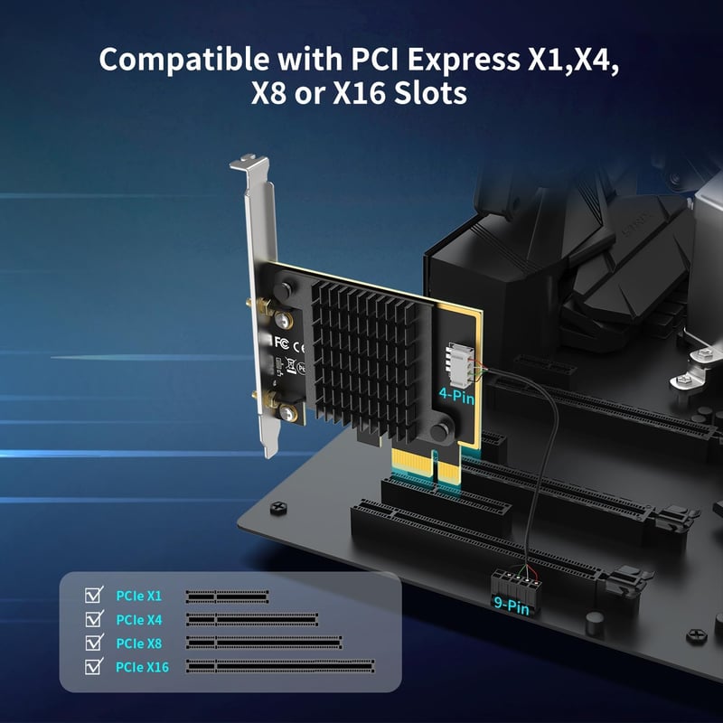 NICGIGA WiFi 7 PCIe Vezeték Nélküli Kártya Intel BE200 NGW Bluetooth 5.4 5800Mbps Windows 10/11 Kompatibilis WiFi7/6E/6/5 Routerekhez