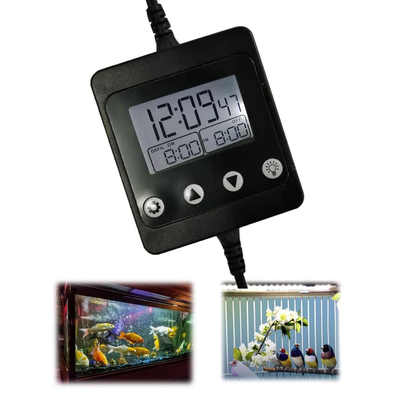 Nicoone Akvarij LED Timer i Regulator svjetline - 8 Programabilnih Grupa, Simulacija Izlaska/Zalaska Sunca, Automatska Kontrola Osvjetljenja za Ribe