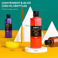 Nicpro 18 Szín Akril Festék Készlet 250ml, Művész Festékek Vászonhoz, Fához, Szövethez 3