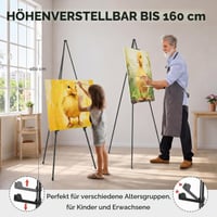 Nicpro maliarsky stojan 2 ks 160 cm veľký kovový podlahový trojnožkový čierny skladací na tabule pre umelcov na plagáty na svadby s taškou 6