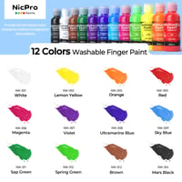 Zmývateľné temperové farby Nicpro 60 ml x 12 farieb, netoxické prstové farby pre deti, vysoko pigmentované remeselné farby na tvorenie a DIY projekty 8