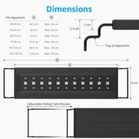 NICREW C10 LED Akvárium Világítás Növényekhez, 120-150 cm, 31W, Teljes Spektrum Lámpa Időzítővel, Állítható Fényerő 6