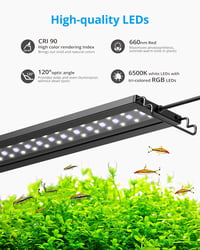 NICREW C10 LED Akvárium Világítás Növényekhez, 120-150 cm, 31W, Teljes Spektrum Lámpa Időzítővel, Állítható Fényerő 4