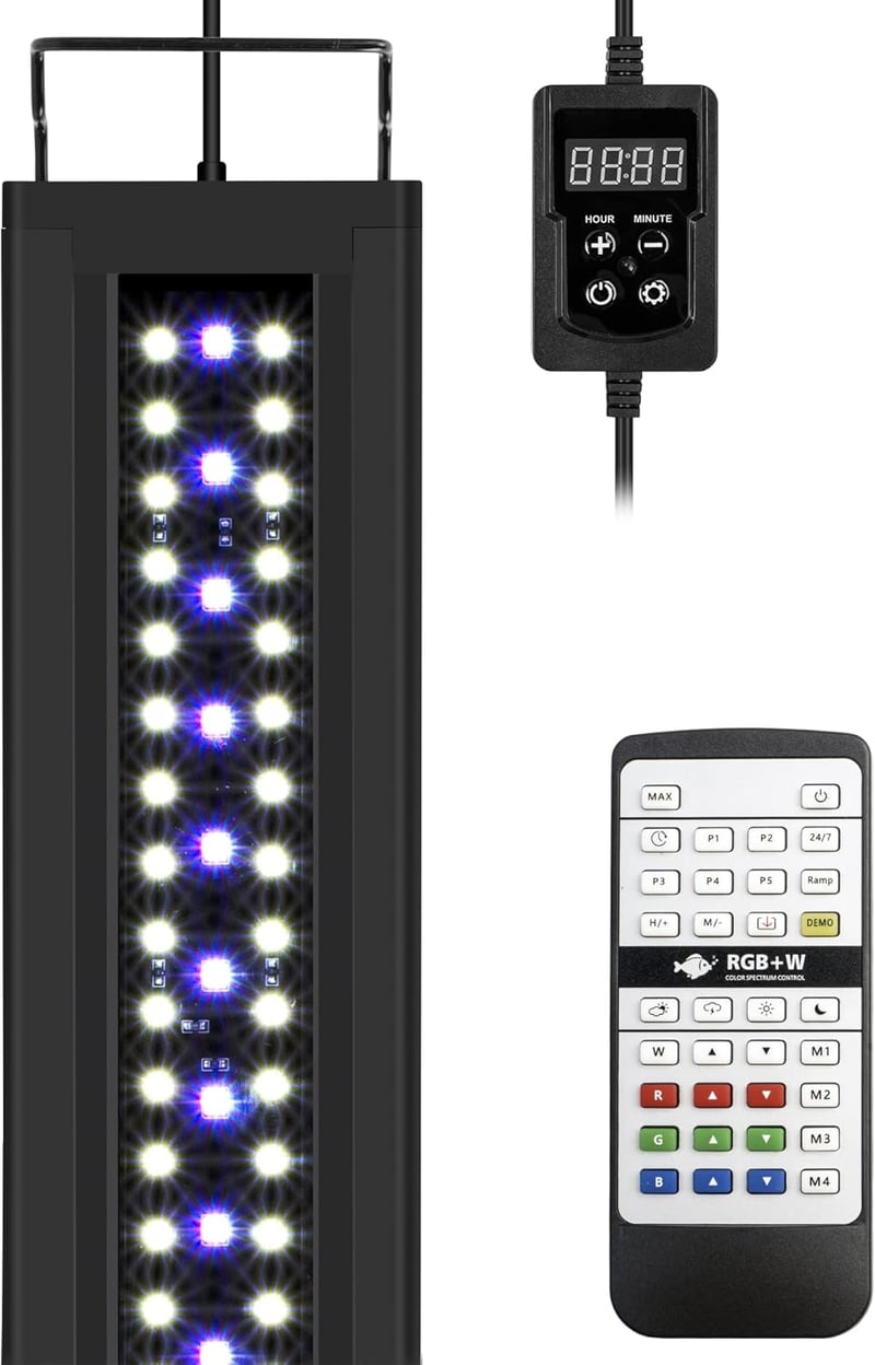 NICREW RGB+W akvárium LED lámpa 76-90 cm, 24/7 időzítő, növénynövekedés