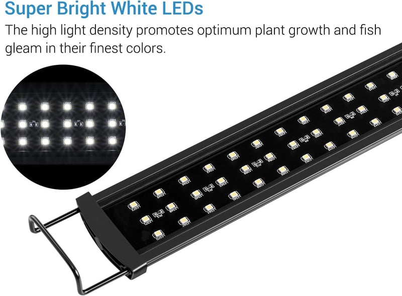 NICREW SlimLED akvárium lámpa időzítővel, 60-75cm, 32W, dimmelhető LED világítás állítható tartóval