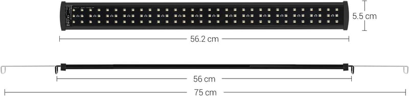 NICREW SlimLED akvárium lámpa időzítővel, 60-75cm, 32W, dimmelhető LED világítás állítható tartóval