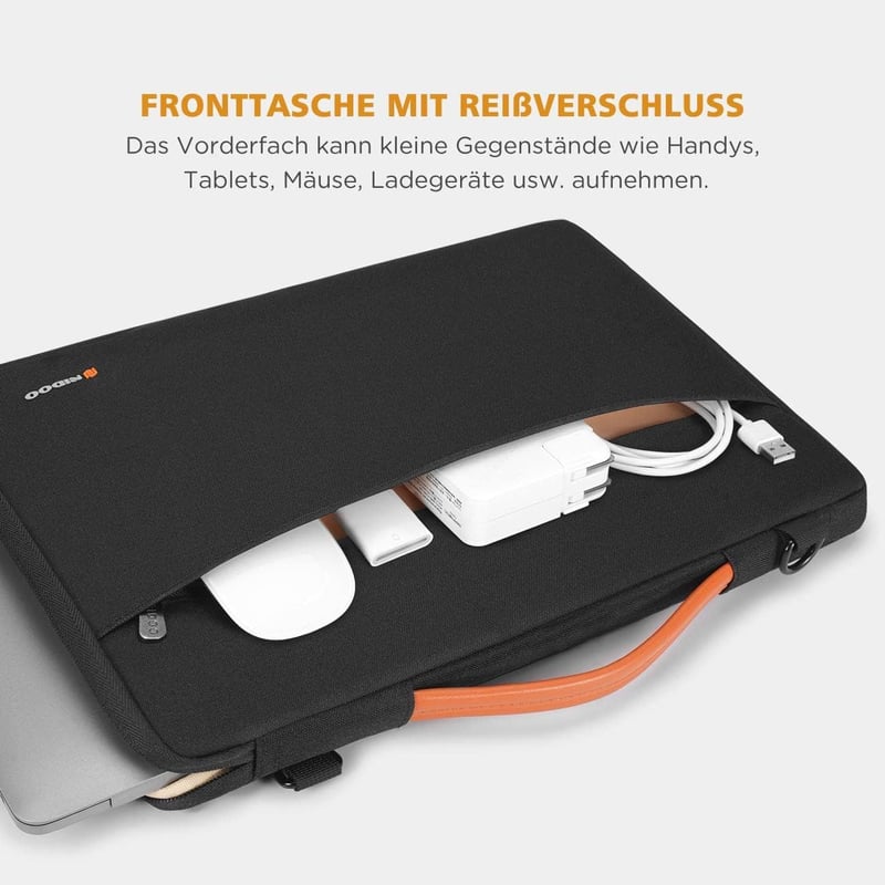 NIDOO 14 Zoll Laptoptasche Umhängetasche Surface Laptop ThinkPad Chromebook Schwarz