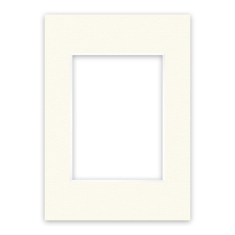Carton passepartout pentru conservare Nielsen 1,5 mm – Dimensiune exterioară 21x29,7 cm (DIN A4), dimensiune fereastră 13x18 cm, alb-crem, suprafață structurată