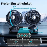 Autoventilátor NIFBANG 12V/24V, dvojitá hlava, 2 USB porty, 3 rýchlosti, otáčanie 270°/360° 2