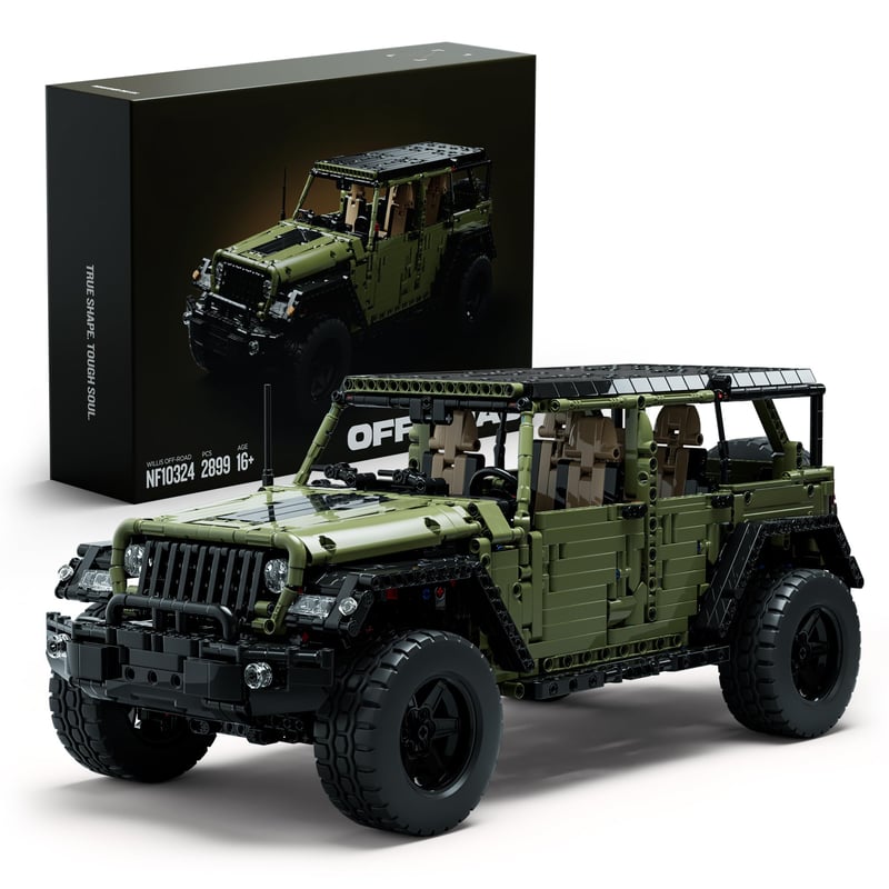 Stavebnica vojenského terénneho vozidla Nifeliz 4x4 pre dospelých – model NF10324, 2899 dielov, zberateľská výstavná sada