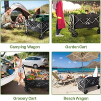 Cărucior pliabil Night Cat 150L, capacitate de încărcare 100 kg - negru 7