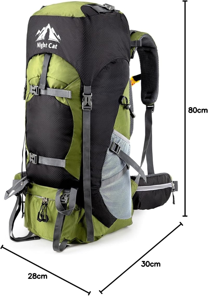Night Cat 70L Trekking Hátizsák Férfiaknak és Nőknek Kempinghez
