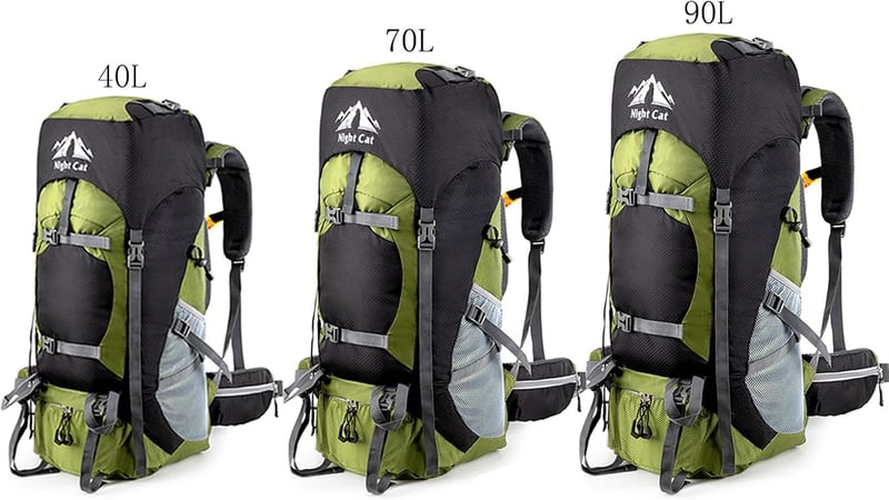 Night Cat 70L Trekking Hátizsák Férfiaknak és Nőknek Kempinghez