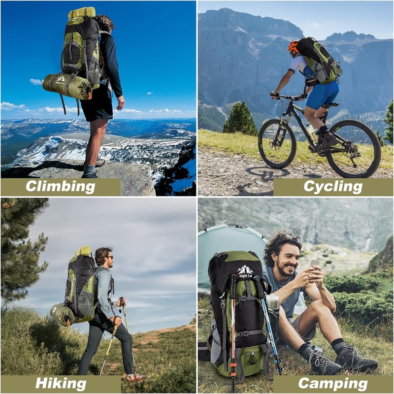 Night Cat 70L Trekking Hátizsák Férfiaknak és Nőknek Kempinghez