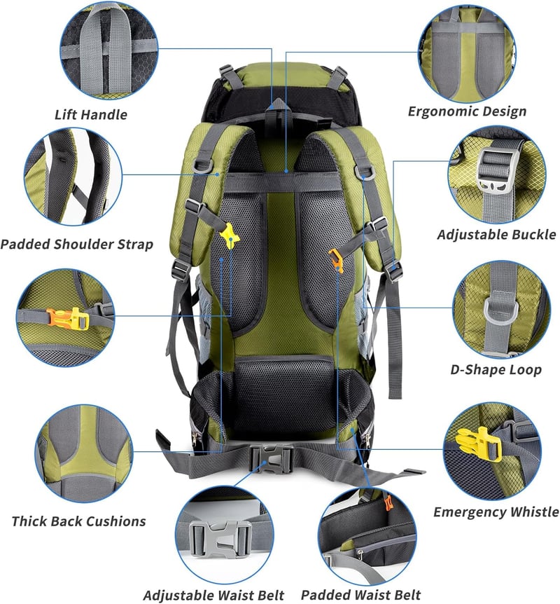 Night Cat 70L Trekking Hátizsák Férfiaknak és Nőknek Kempinghez