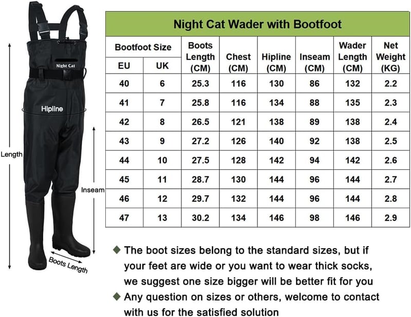 Night Cat Unisex Vízálló Csizmás Gázló Lélegző Crosswater Waders