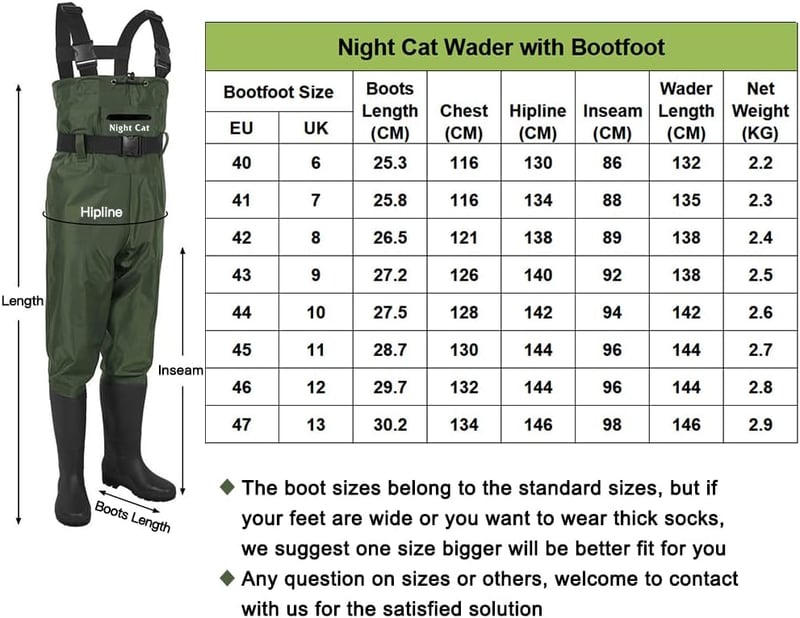 Night Cat vízálló csizmás waders férfi női légáteresztő