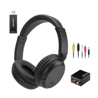 Căști wireless pentru TV Nightwooolf Bluetooth 5.3 pentru vârstnici, căști over-ear ușoare și confortabile, baterie de 30 de ore, sunet fără pierderi, negru 1