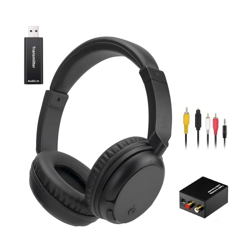 Căști wireless pentru TV Nightwooolf Bluetooth 5.3 pentru vârstnici, căști over-ear ușoare și confortabile, baterie de 30 de ore, sunet fără pierderi, negru