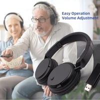 Căști wireless pentru TV Nightwooolf Bluetooth 5.3 pentru vârstnici, căști over-ear ușoare și confortabile, baterie de 30 de ore, sunet fără pierderi, negru 2