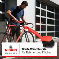 Sada čistiacich kief na bicykel Nigrin Bike Care, 3 ks – kefa na umývanie, kefa na ráfiky, kefa na kazetu – čierna/červená 4