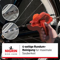 Dispozitiv pentru curățarea lanțului NIGRIN BIKE-CARE pentru biciclete și e-bike-uri, rapid și eficient, fără demontarea lanțului, pentru toate dimensiunile de lanț 4