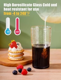 NiHome 2 darabos üvegpohár szett fedővel és szívószállal, 650 ml smoothie pohár jeges kávéhoz és teához, mosogatógépben mosható 5