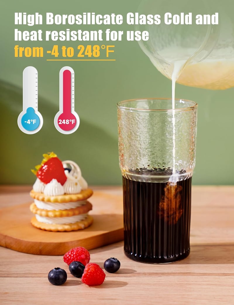 NiHome 2 darabos üvegpohár szett fedővel és szívószállal, 650 ml smoothie pohár jeges kávéhoz és teához, mosogatógépben mosható