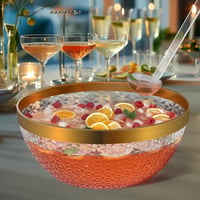 NiHome Átlátszó punchkeverő 5L arany peremmel, kanál és fogóval 5