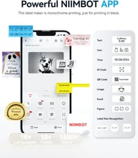 NIIMBOT B1 Bluetooth Címkenyomtató 3 Címkével - Vízálló, Széles Címkék, 30 Betűtípus, 1500+ Ikon, Kiskereskedelem, Iroda, Otthoni Rendszerez 8