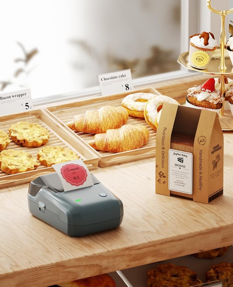 NIIMBOT B1 Bluetooth Címkenyomtató 3 Címkével - Vízálló, Széles Címkék, 30 Betűtípus, 1500+ Ikon, Kiskereskedelem, Iroda, Otthoni Rendszerez