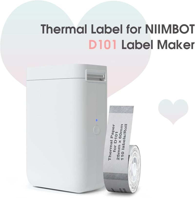 NIIMBOT D101 25x60mm Termikus Öntapadós Címkék Vízálló Barkód Nyomtatóhoz
