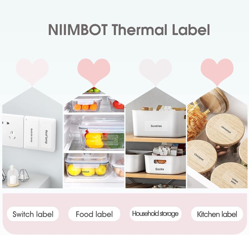 NIIMBOT D101 25x60mm Termikus Öntapadós Címkék Vízálló Barkód Nyomtatóhoz